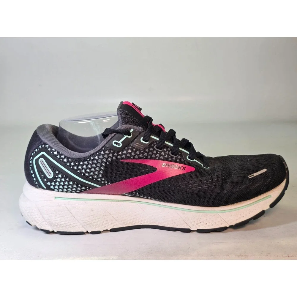 Brooks Ghost 14 Women's Size 10 D Wide UK 8 Black Pink Running Shoes Workout